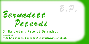 bernadett peterdi business card